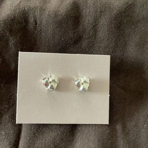 Silver knot post earrings